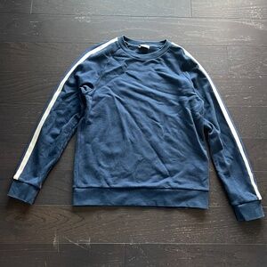 Sandro blue sweatshirt sweater crewneck with white side stripes size medium